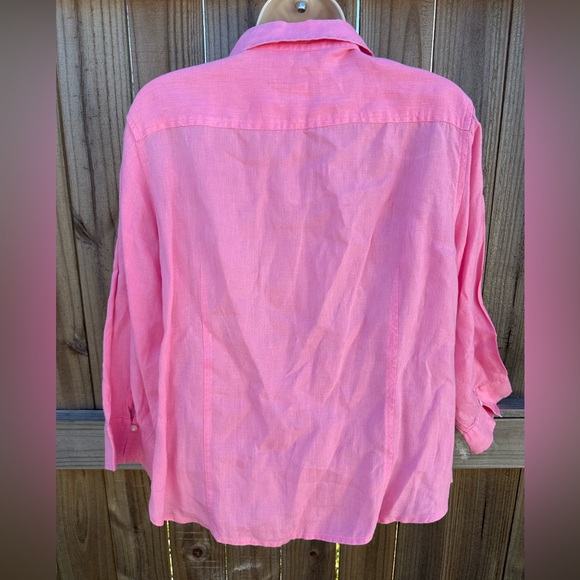 Talbots Petites Irish Linen Button-Down Shirt - Size L - Picture 3 of 5